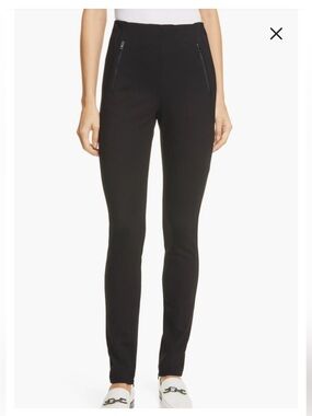 rag & bone Black High-Waist Slim Ponte Pants